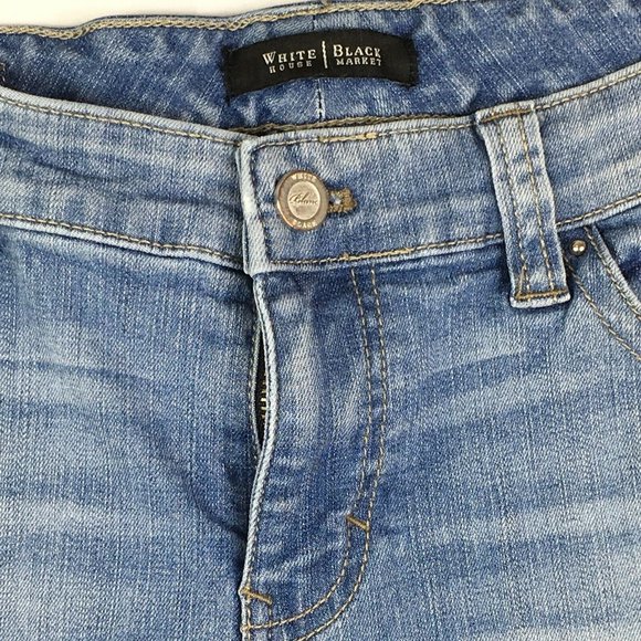 White House Black Market Womens Jeans Size 6R Boot Leg Inseam 33" Blue Denim - Picture 3 of 12